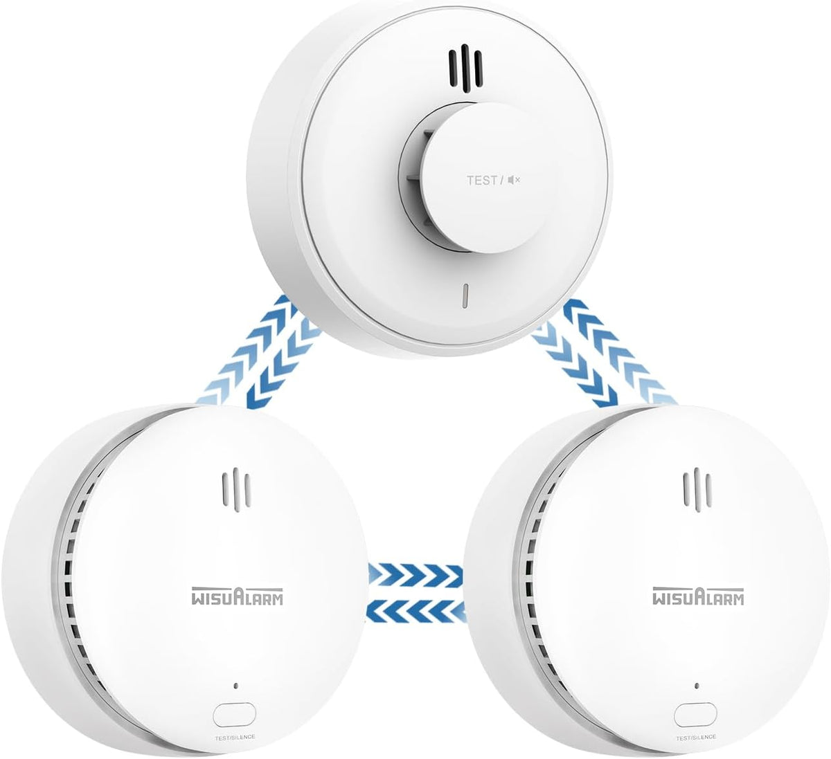 WisuAlarm Wireless Interlinked Smoke and Heat Alarm Pre-Configured -3 Pack