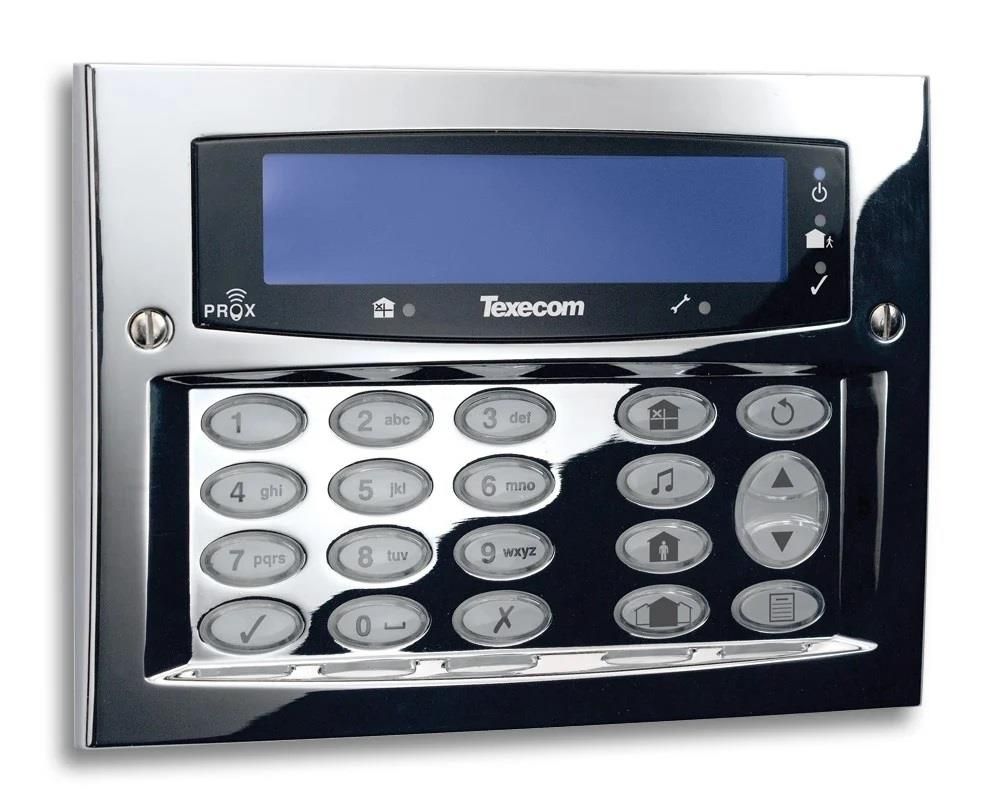 Texecom Premier Elite SMK Polished Chrome Keypad Surface
Wall Mounting