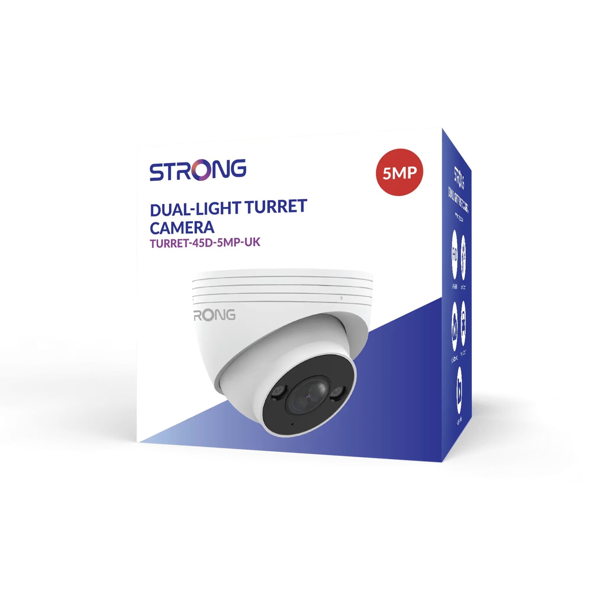Strong TURRET 45D 5MP UK Dual-light IP PoE Camera Built-in MIC Full-Color