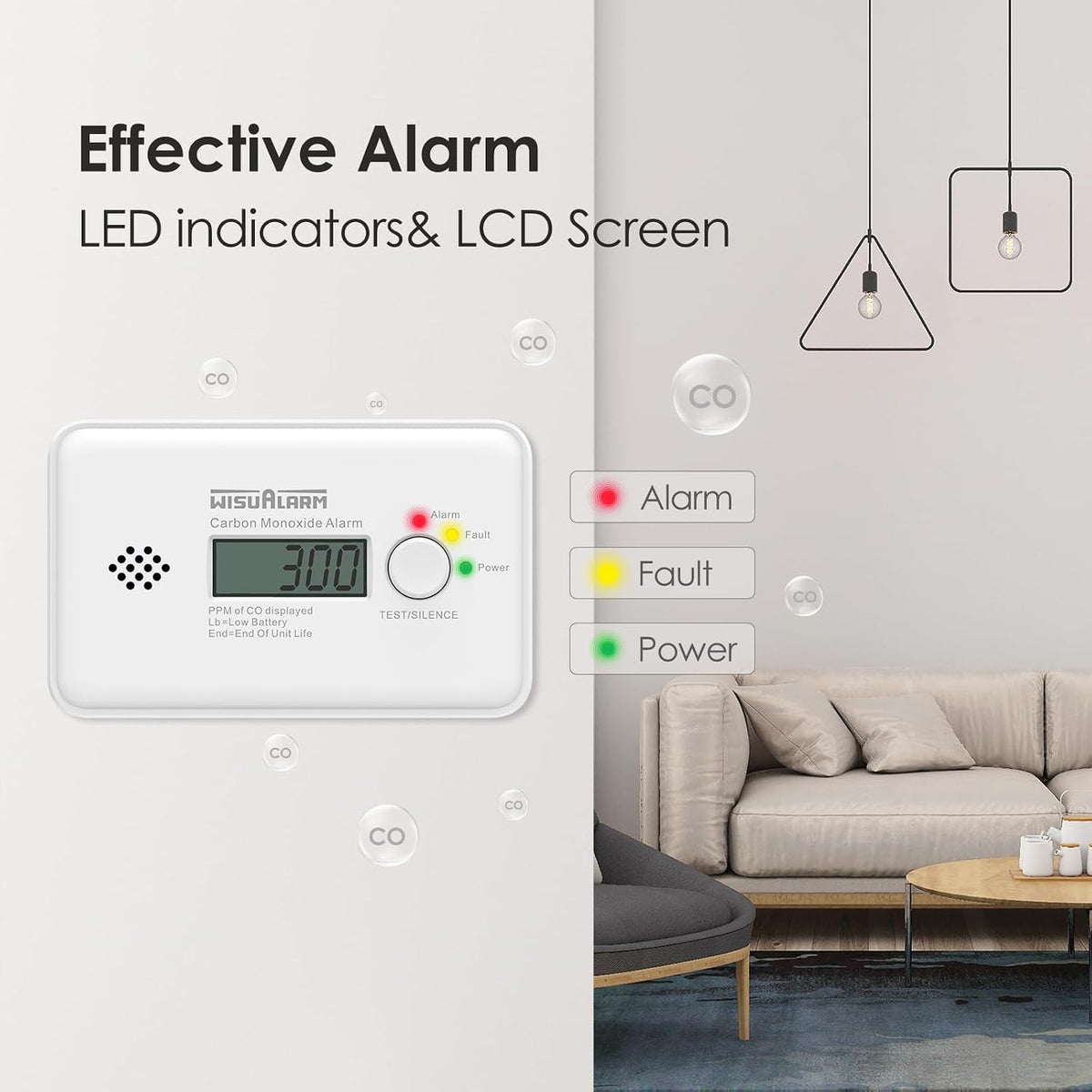 WisuAlarm Wireless Interconnected Carbon Monoxide Alarm