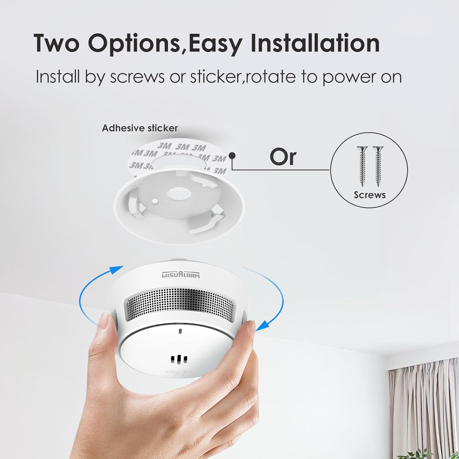Wisualarm Wireless Interlinked Smoke Detector 10-Year Battery 85dB