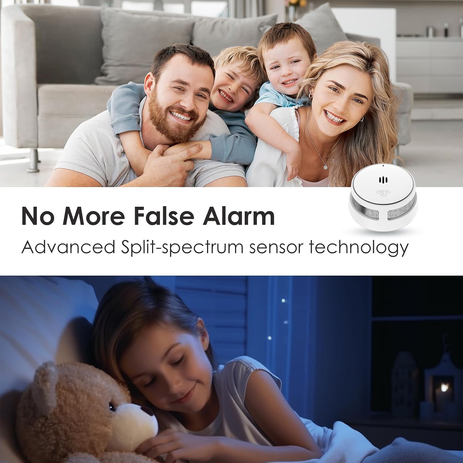 Wisualarm Wireless Interlinked Smoke Detector 10-Year Battery 85dB