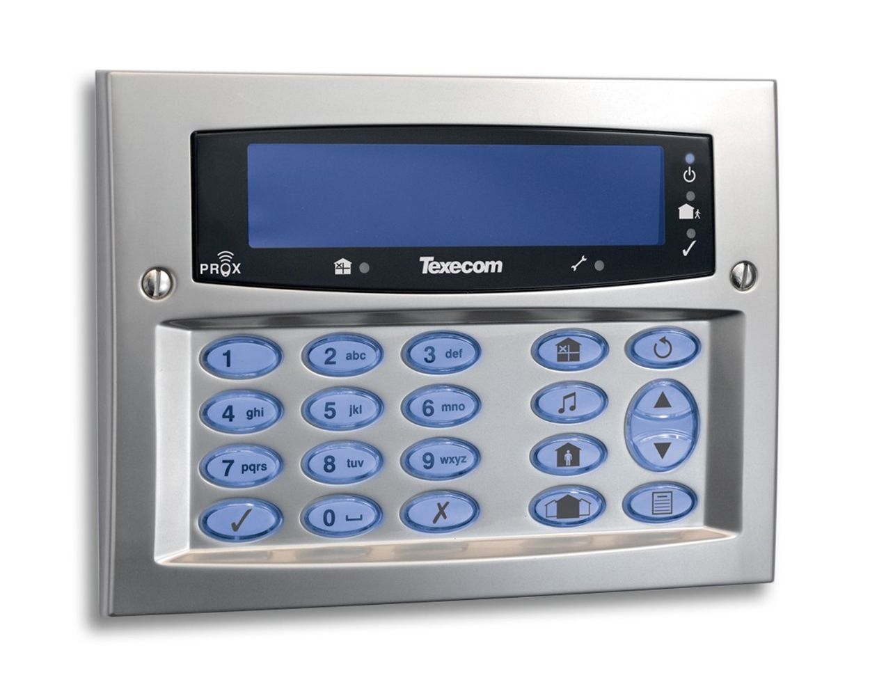 Texecom Premier Elite Satin Chrome FMK Keypad Flush Mounted