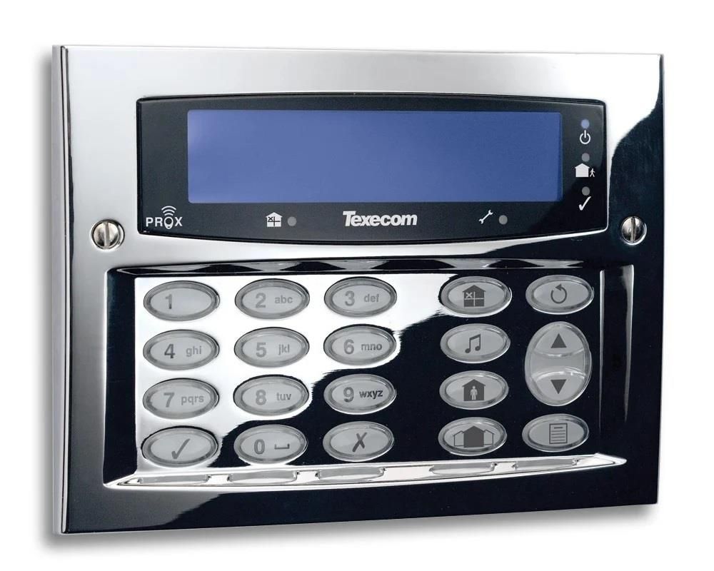 Texecom Premier Elite SMK Polished Chrome Keypad Surface 
Wall Mounting