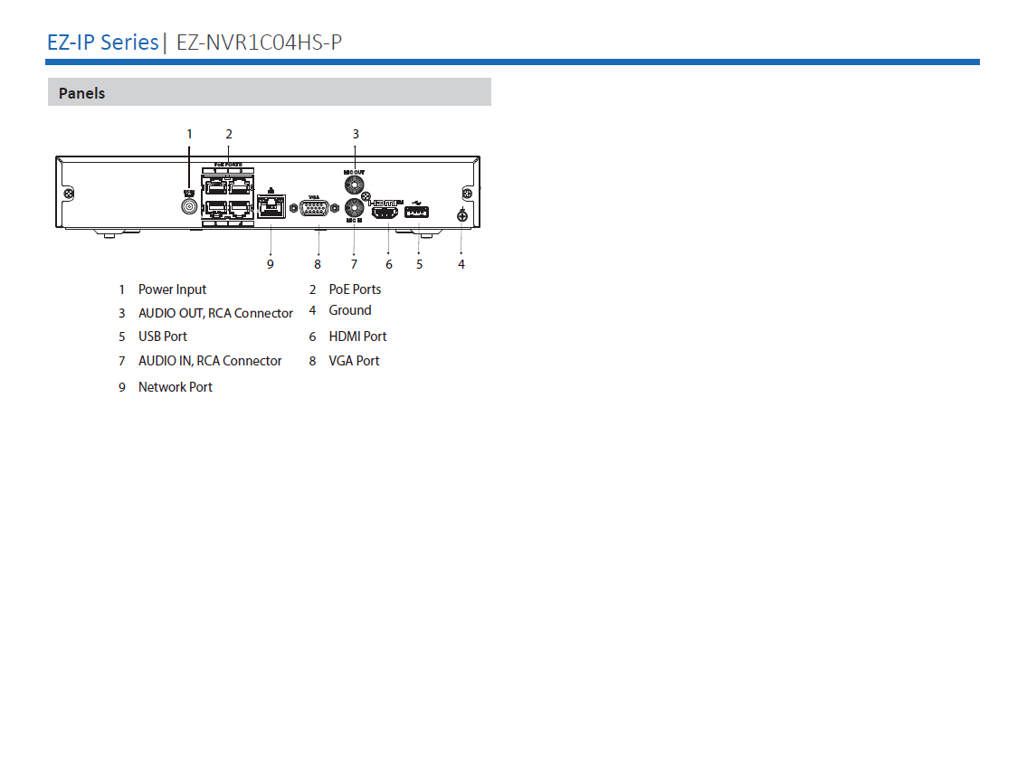 EZ-IP by Dahua EZ-IP 4 channel 8MP 4K IP PoE NVR Network Video Recorder P2P