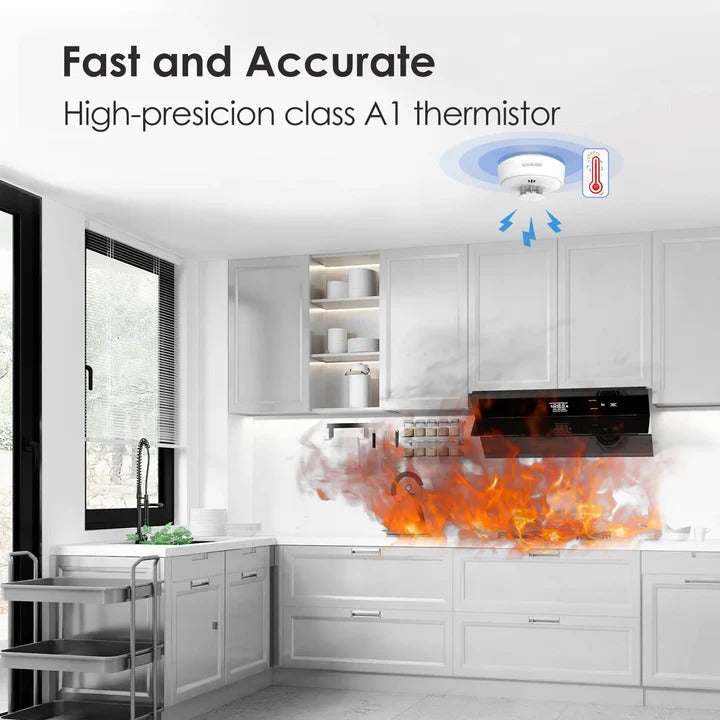 WisuAlarm Wireless Interconnected Heat Alarm 10 Years Battery